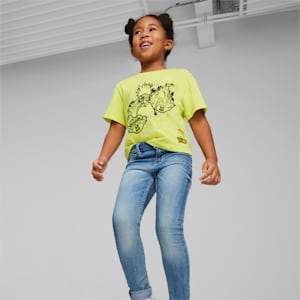 Playera estampada para niñas puma influencers green mesh sneaker, Lime Sheen, extralarge
